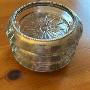 Set of 3, Frank Whiting and Co. glass and sterling coasters